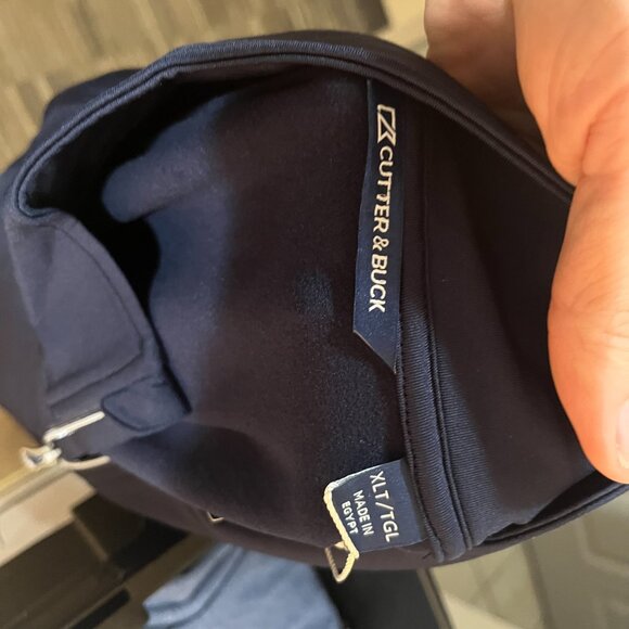 NWT Cutter & Buck Men's blue The Players 1/3 zip pullover Jacket XLT Tall shirt - Picture 7 of 7